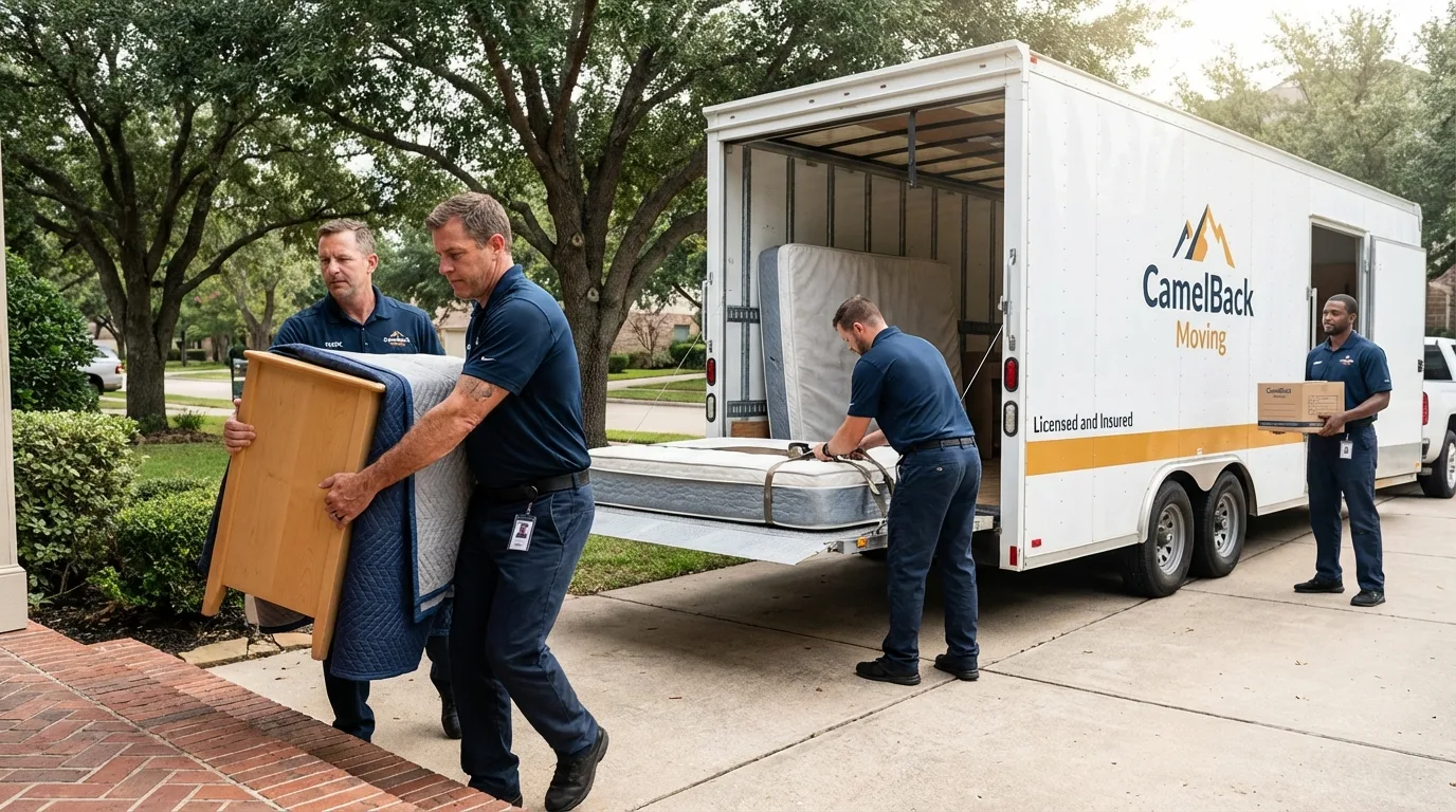 Crew loading residential truck for cross-state move from Keyport, NJ